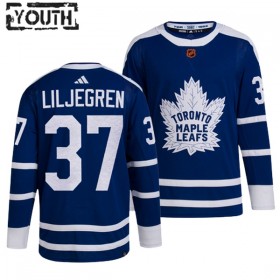 Toronto Maple Leafs Hockeydrakt Timothy Liljegren 37 2022-23 Blå Reverse Retro 2.0 Adidas Authentic - Barn